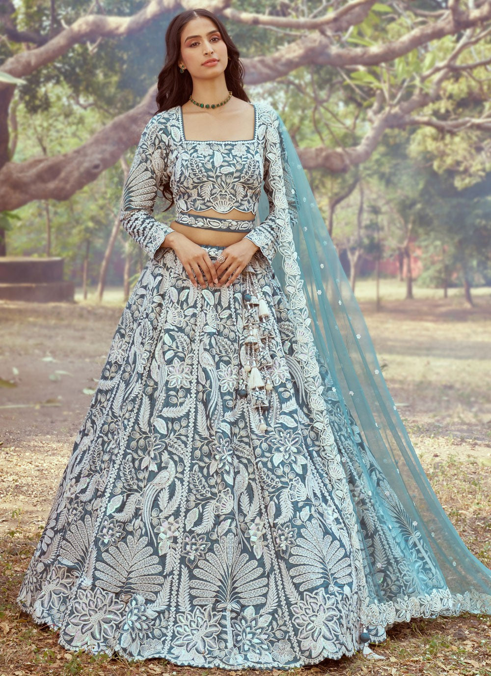 Beads Organza A - Line Lehenga - L2931