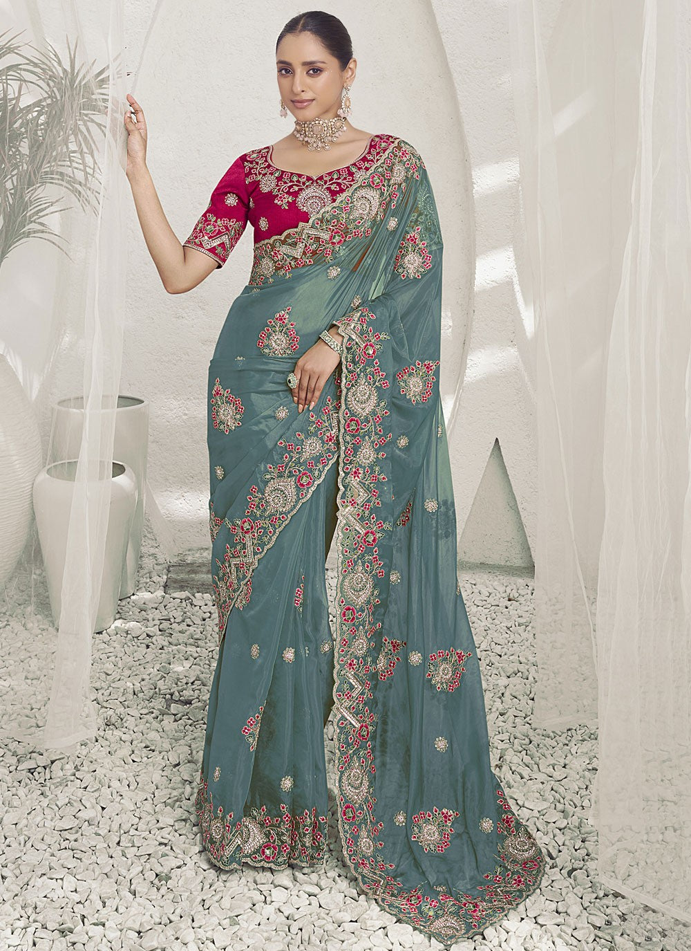 Classic Cord Fancy Fabric Saree - S8706