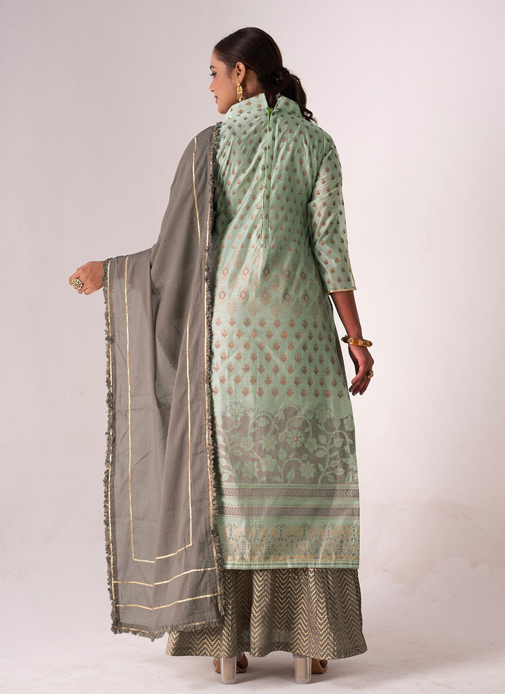 Tussar Silk Palazzo Suit - T3099