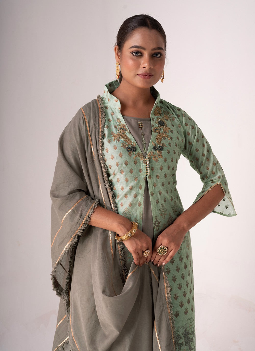 Tussar Silk Palazzo Suit - T3099