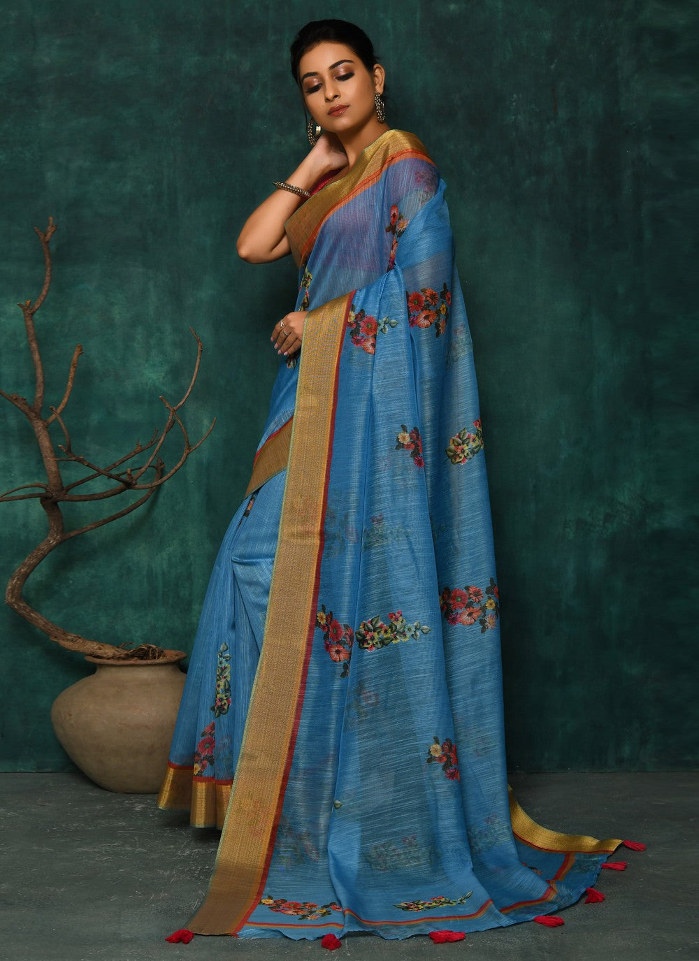 Classic Digital Print Faux Georgette Saree - S2342