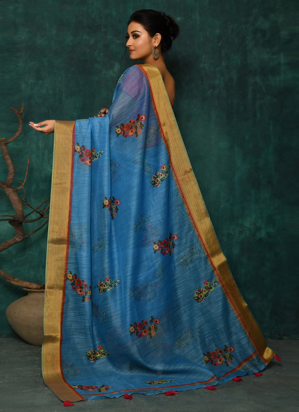 Classic Digital Print Faux Georgette Saree - S2342