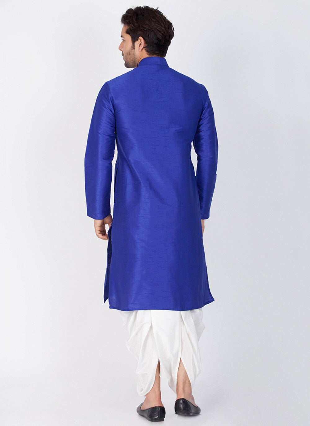 Plain Banarasi Silk Blue Dhoti Kurta - M1344