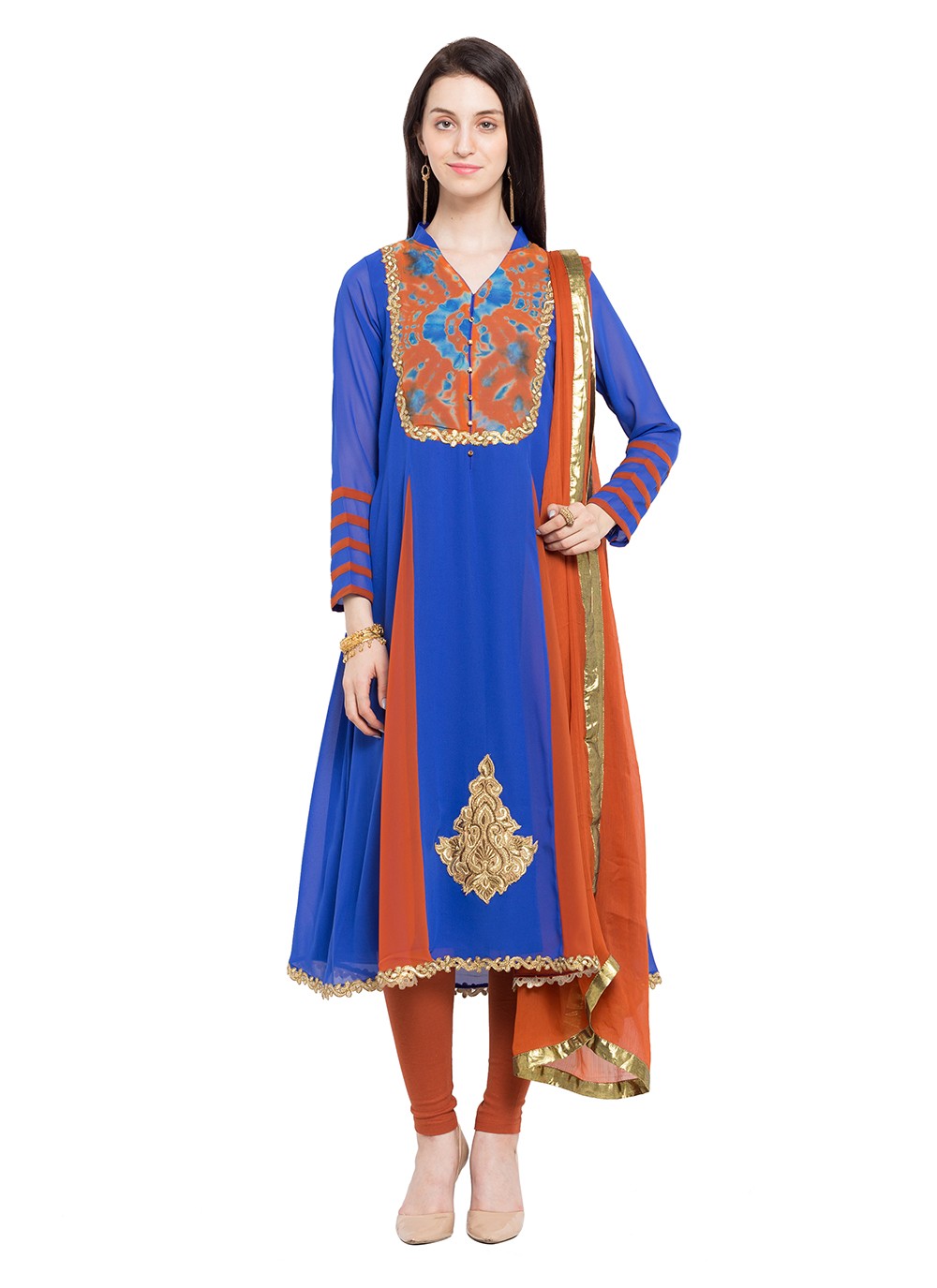 Faux Georgette Churidar Suit - T358