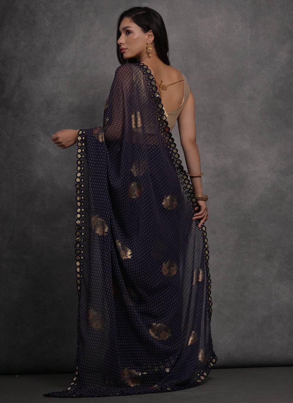 Trendy Border Work Georgette Saree - S4717