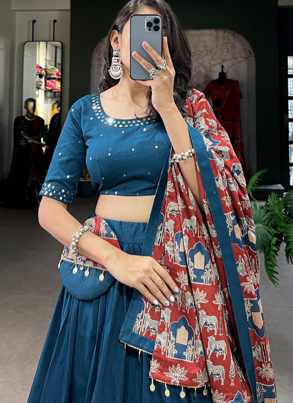 Plain Cotton A - Line Lehenga - L2023