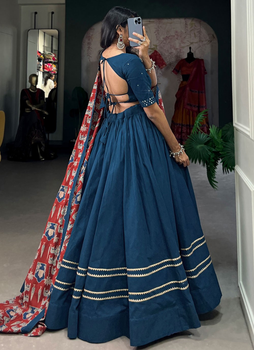 Plain Cotton A - Line Lehenga - L2023