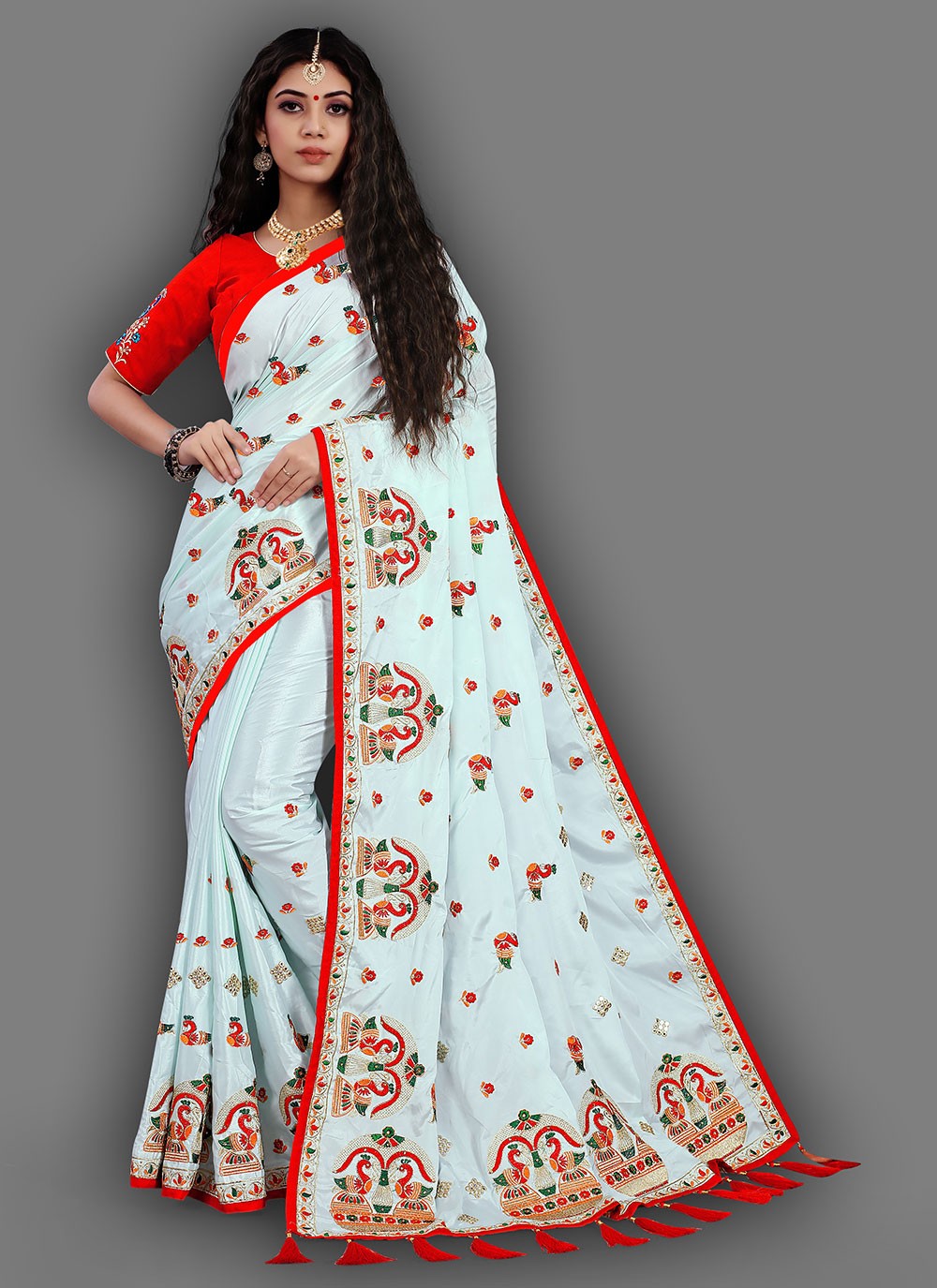 Classic Diamond Crepe Silk Saree - S1255