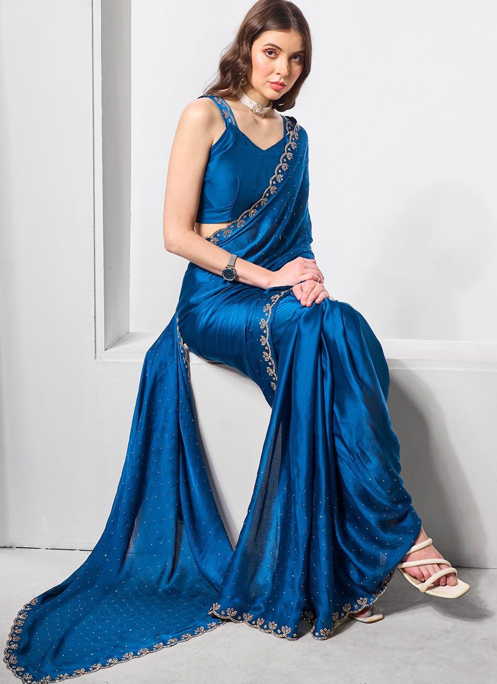 Classic Cutdana Chiffon Saree - S10563