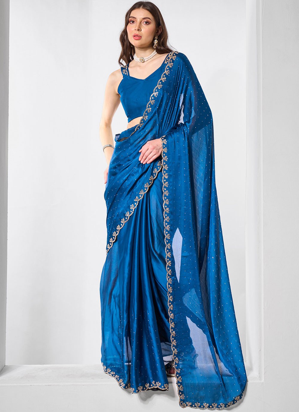 Classic Cutdana Chiffon Saree - S10563