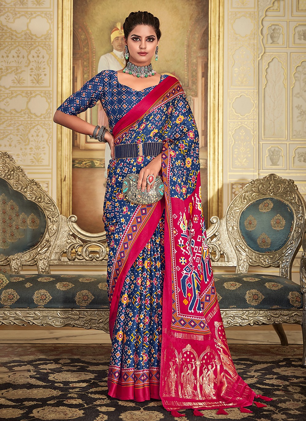 Contemporary Digital Print Silk Saree - S3304