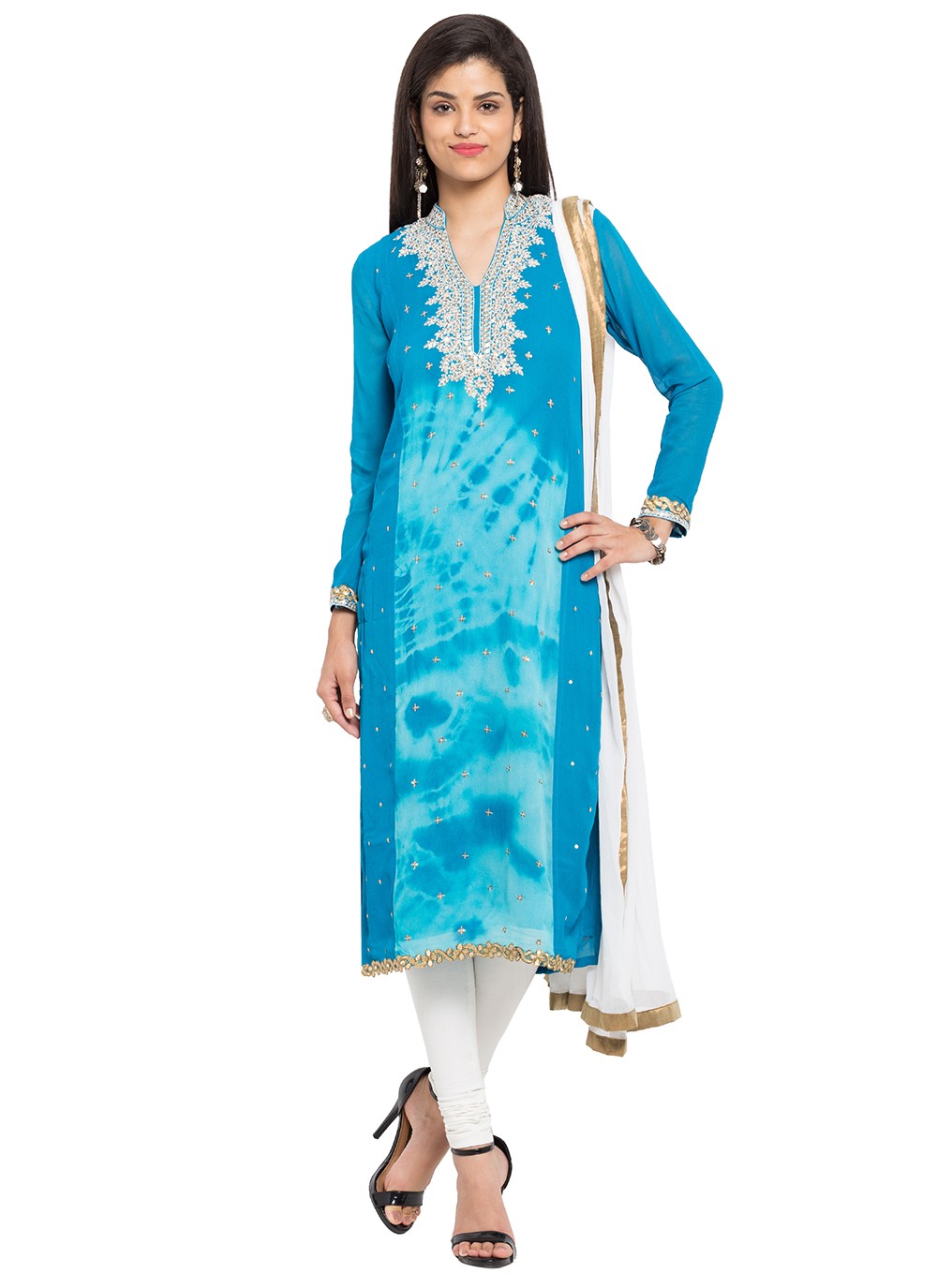 Faux Georgette Palazzo Suit - T306