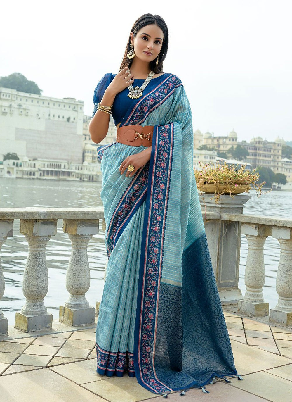 Classic Printed Cotton Silk Saree - S4313