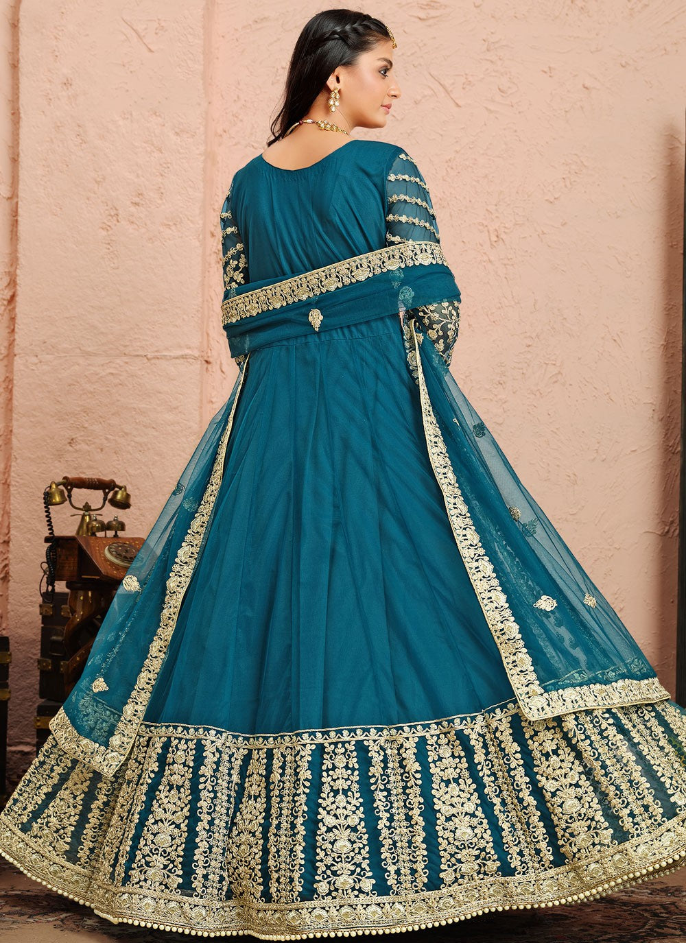 Net Floor Length Anarkali - T464