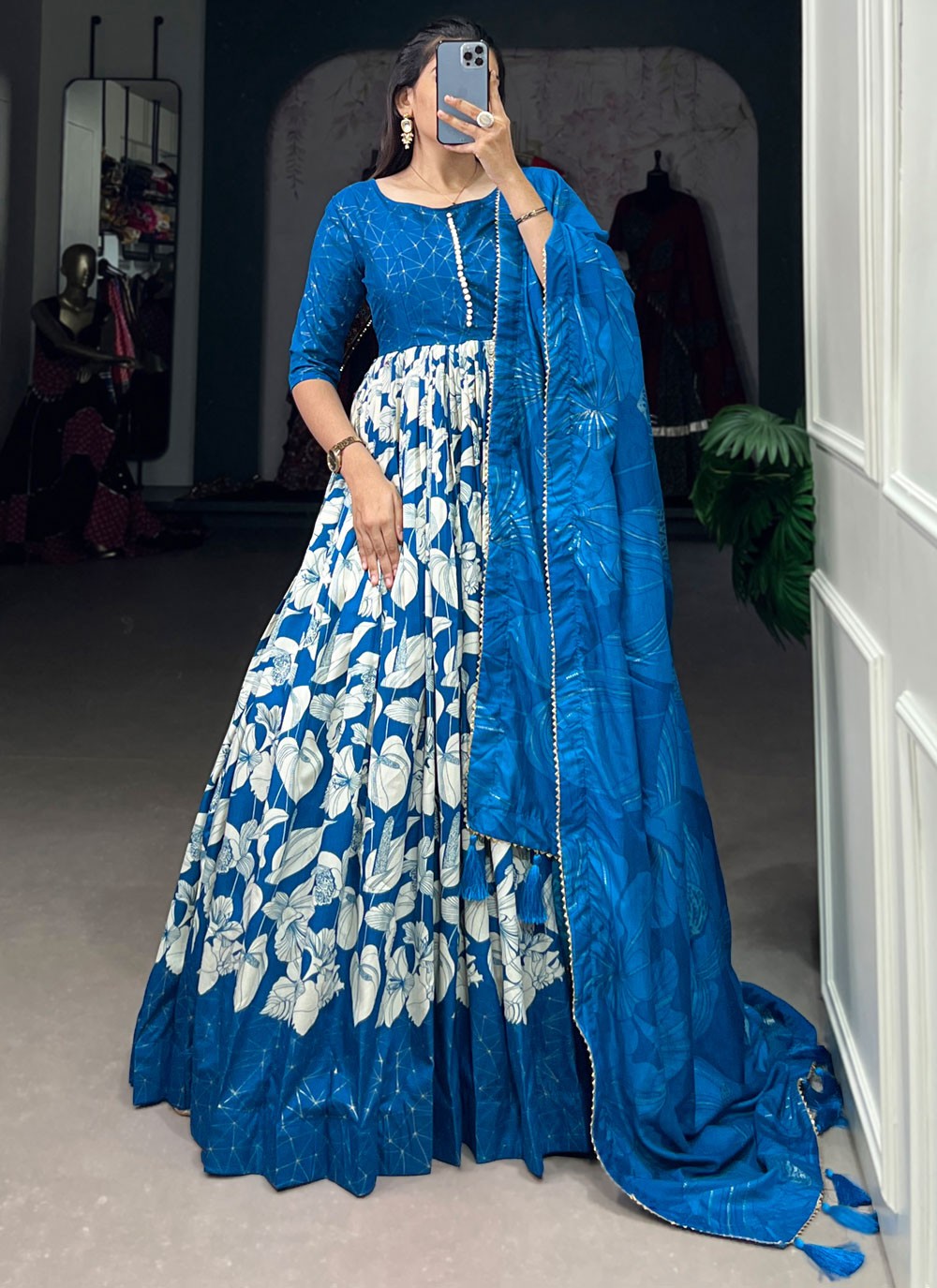 Tussar Silk Gown - G1729