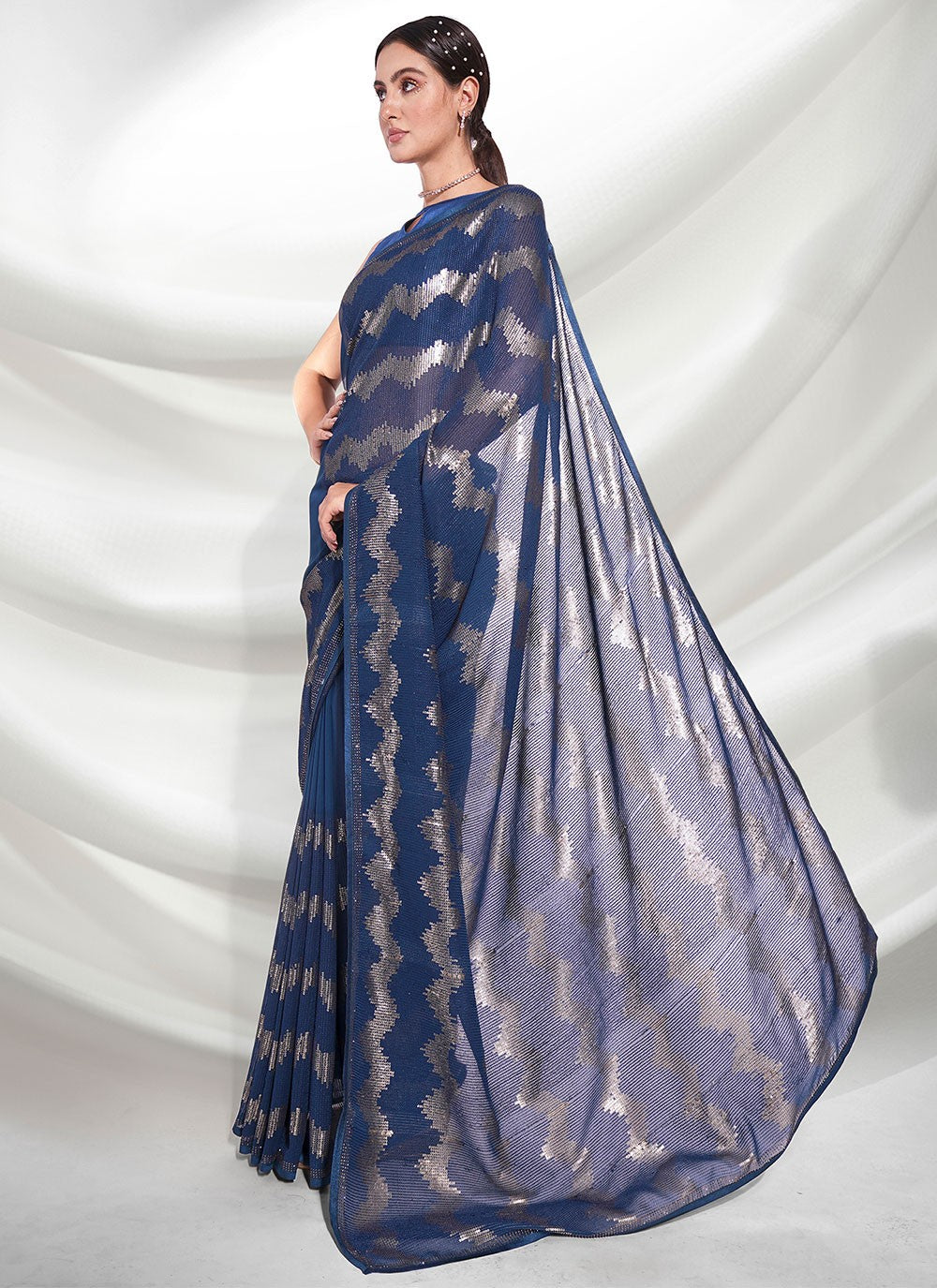 Classic Embroidered Georgette Saree - S3097