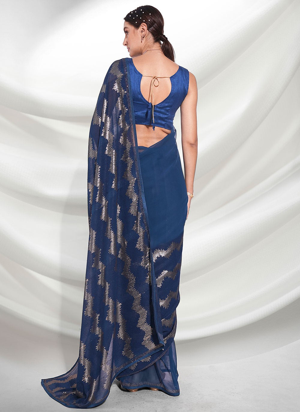 Classic Embroidered Georgette Saree - S3097