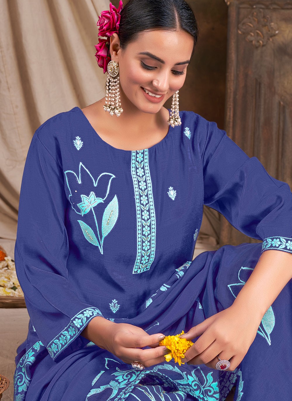 Jacquard, Viscose Salwar Suit - T2229