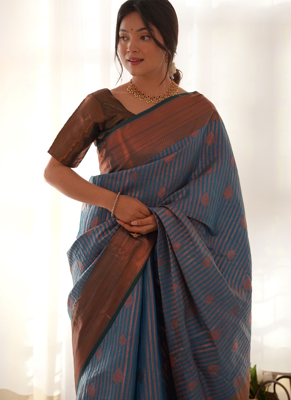 Woven, Zari Kanjivaram Silk Saree - S12290