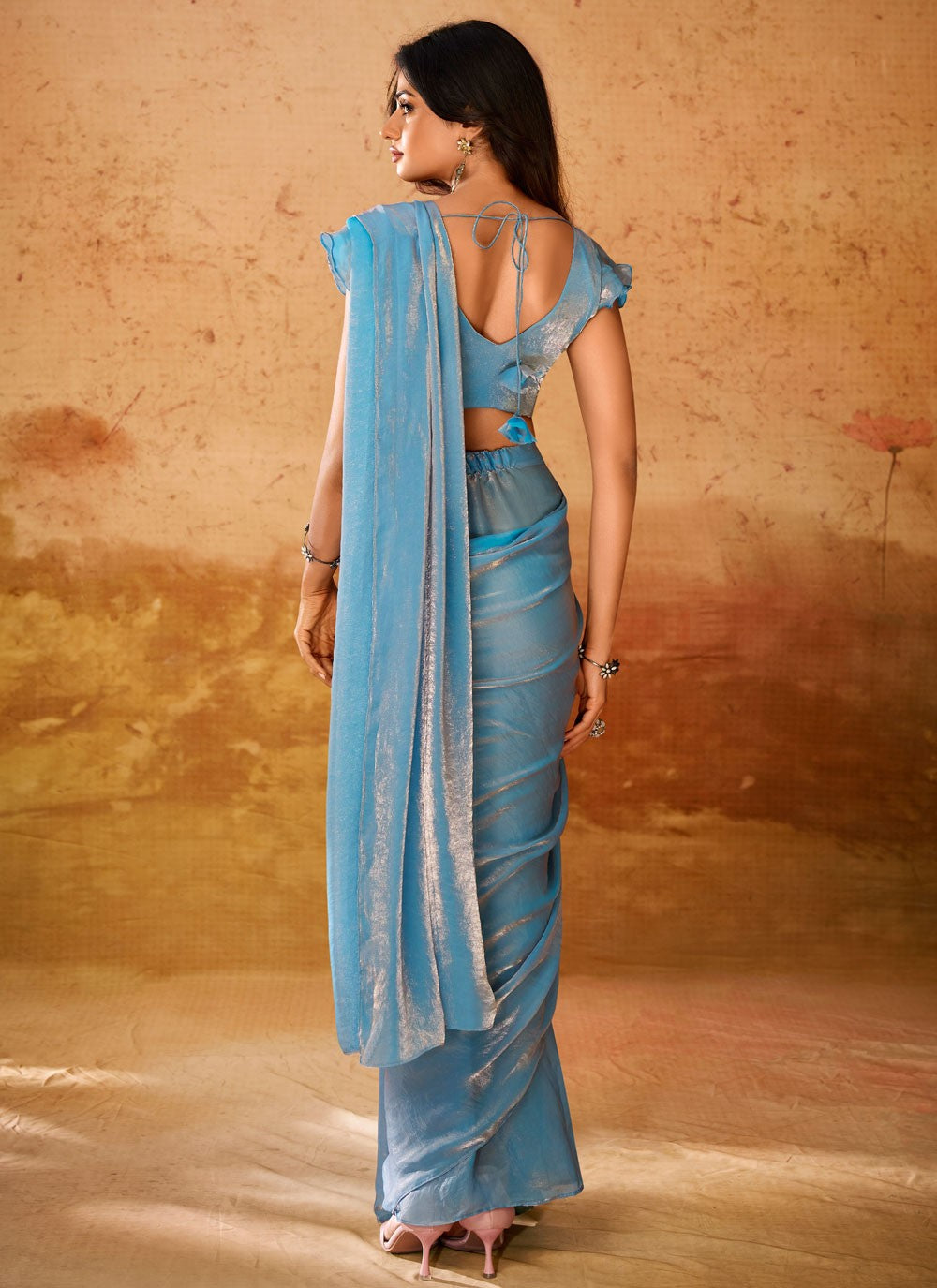 Classic Plain Organza Saree - S7915