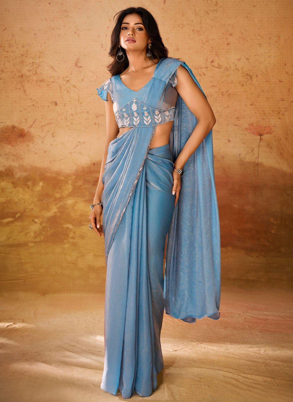 Classic Plain Organza Saree - S7915