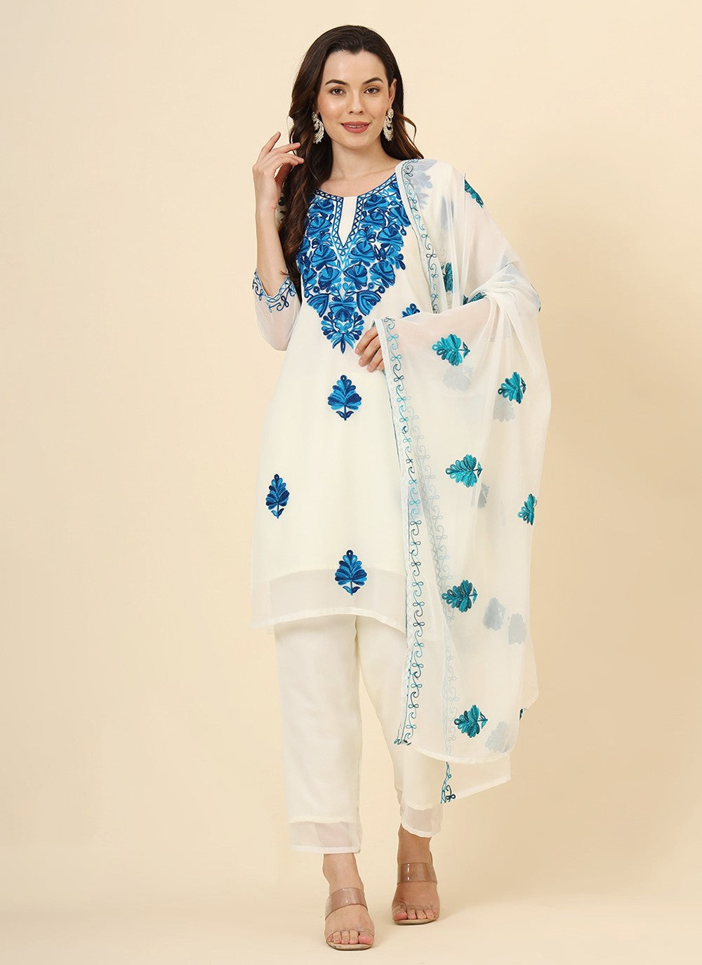 Georgette Pant Style Suit - T3453