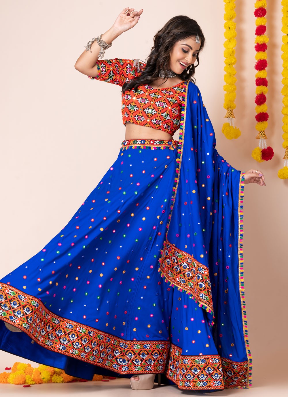 Lace Rayon A - Line Lehenga - L2193