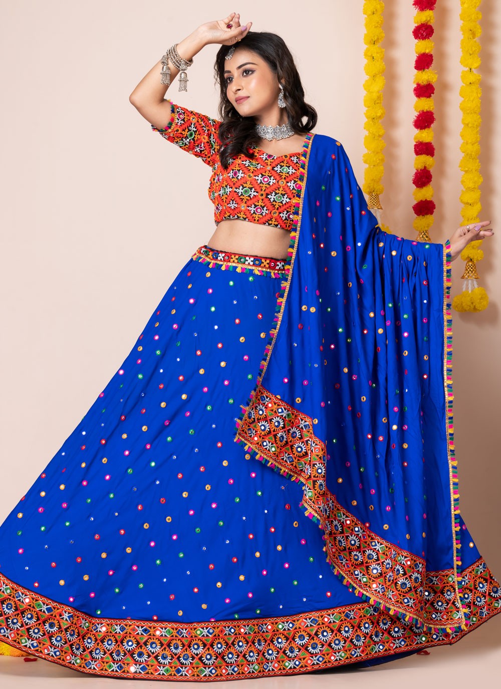 Lace Rayon A - Line Lehenga - L2193