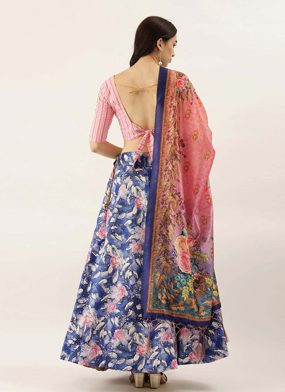 Digital Print Satin Silk A - Line Lehenga - L2134