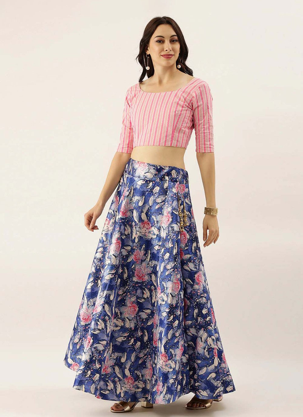 Digital Print Satin Silk A - Line Lehenga - L2134