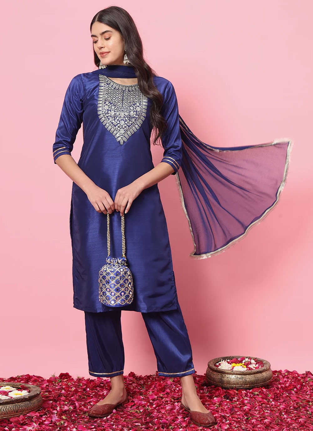 Silk Blend Salwar Suit - T2434