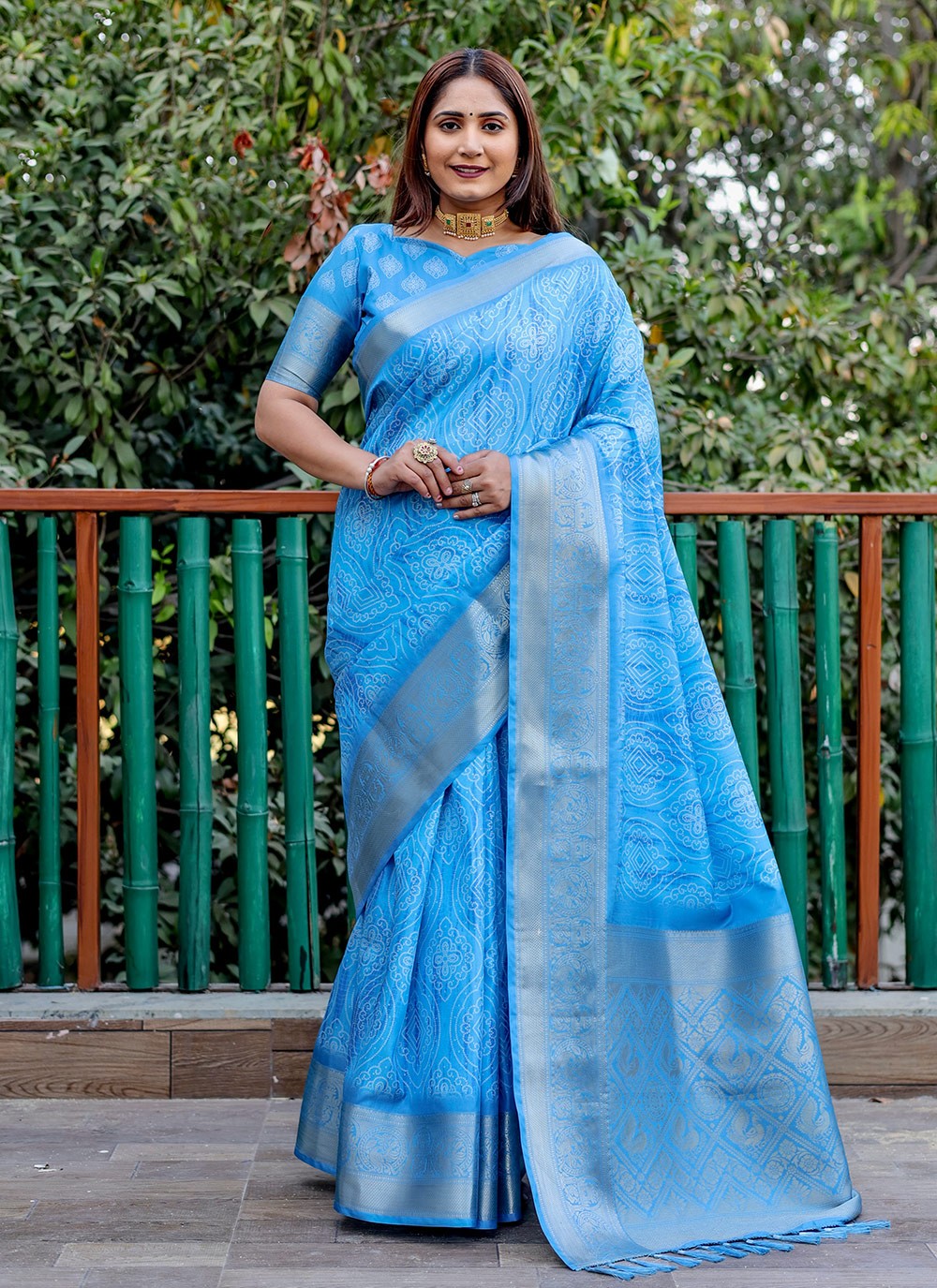 Contemporary Border Work Silk Saree - S8949