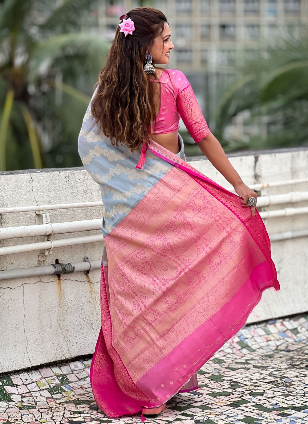 Classic Woven Silk, Tissue Saree - S9052