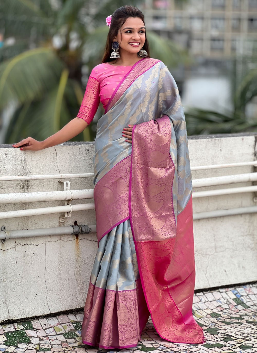 Classic Woven Silk, Tissue Saree - S9052