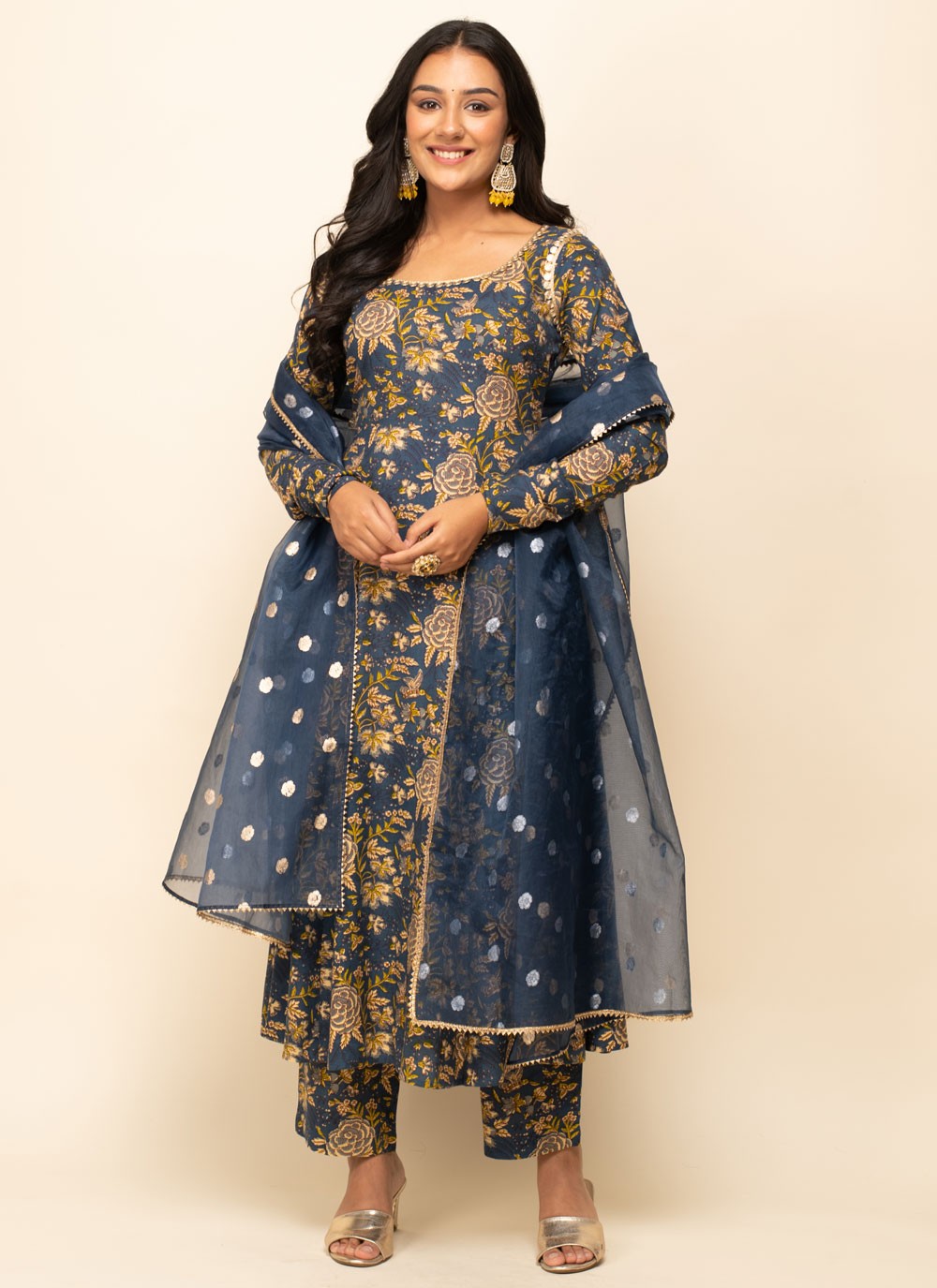 Faux Crepe Salwar Suit - T1674