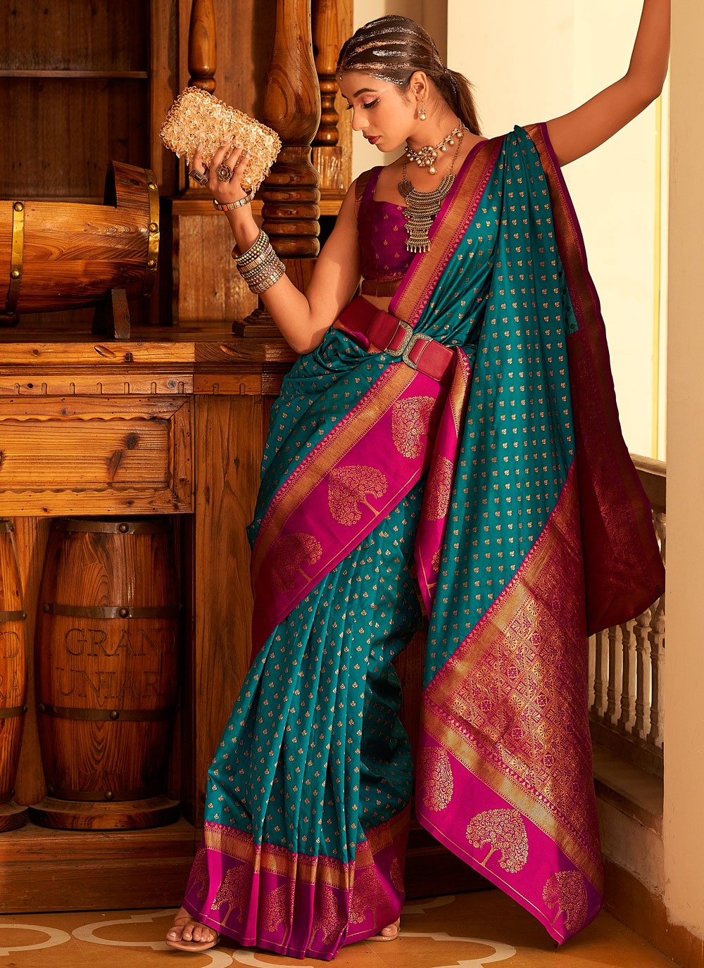 Classic Border Work Banarasi Silk Saree - S9288