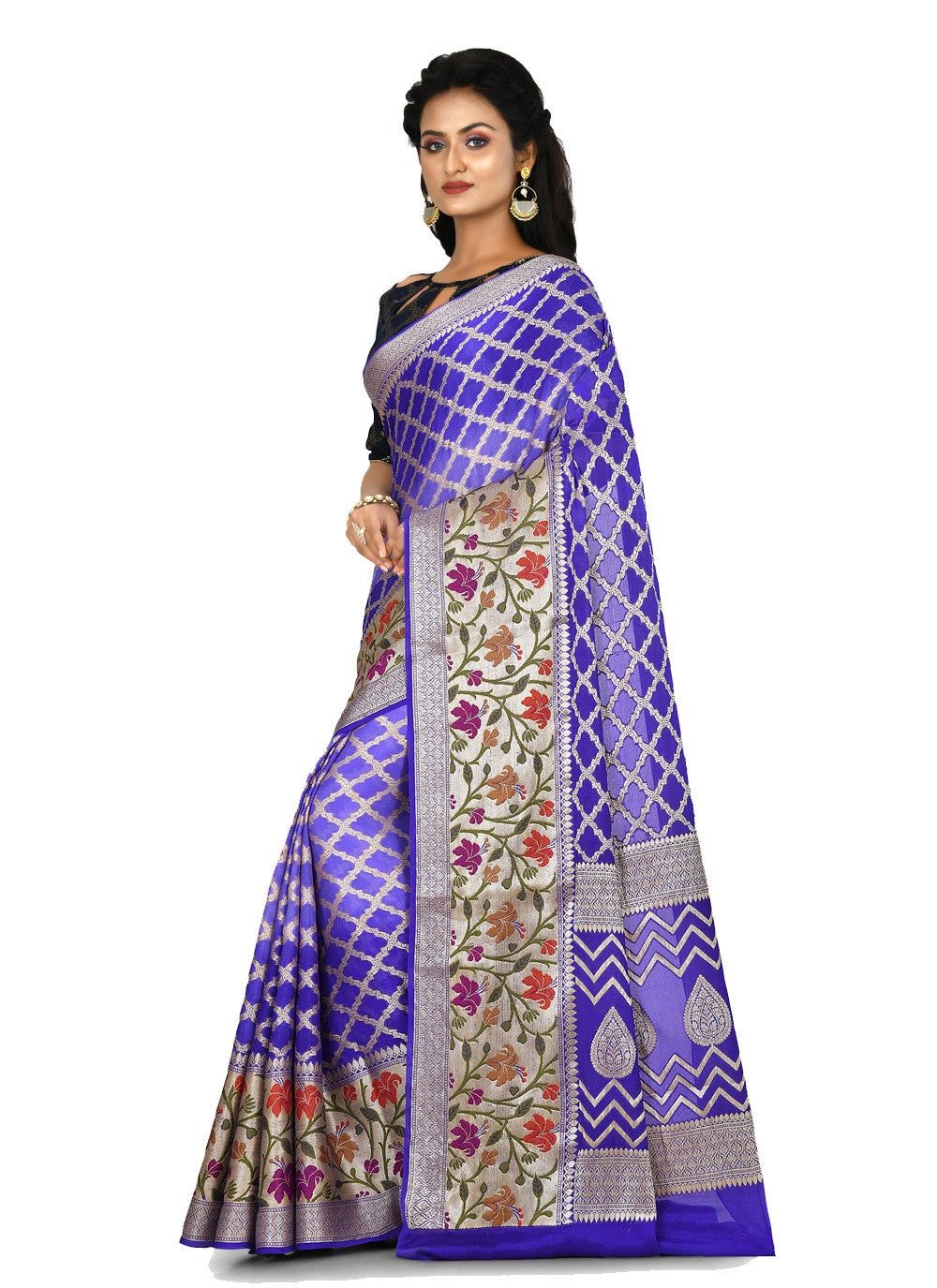 Contemporary Weaving Zari Banarasi Silk Saree - S0376