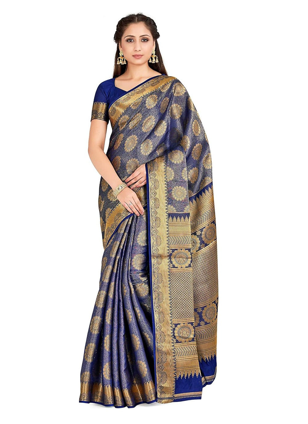 Trendy Woven Kanjivaram Silk Saree - S5008