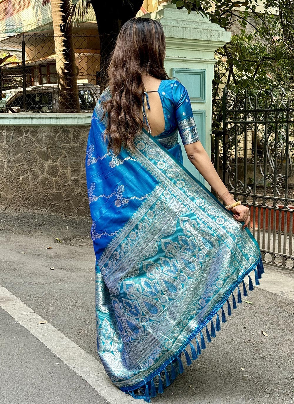 Jacquard Work, Woven, Zari Banarasi Silk Saree - S11854