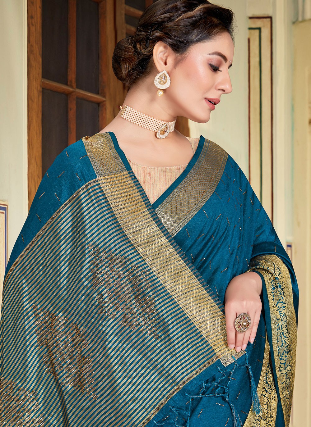 Classic Stones Chiffon Saree - S1851