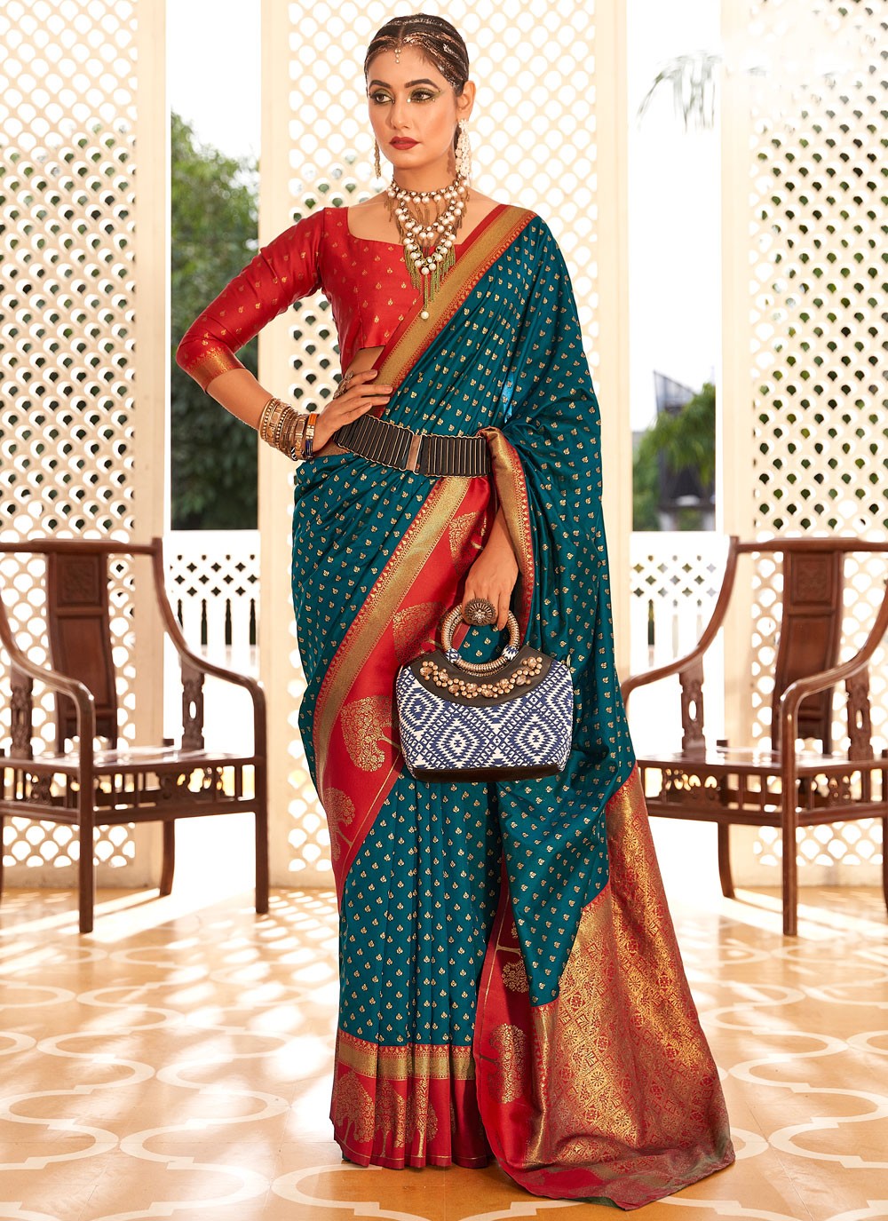 Classic Border Work Banarasi Silk Saree - S9288