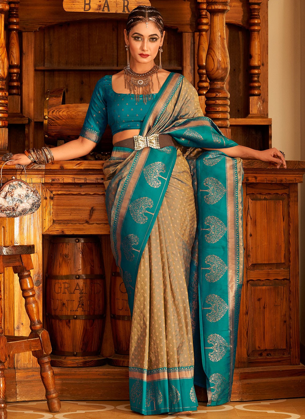 Classic Border Work Banarasi Silk Saree - S9288