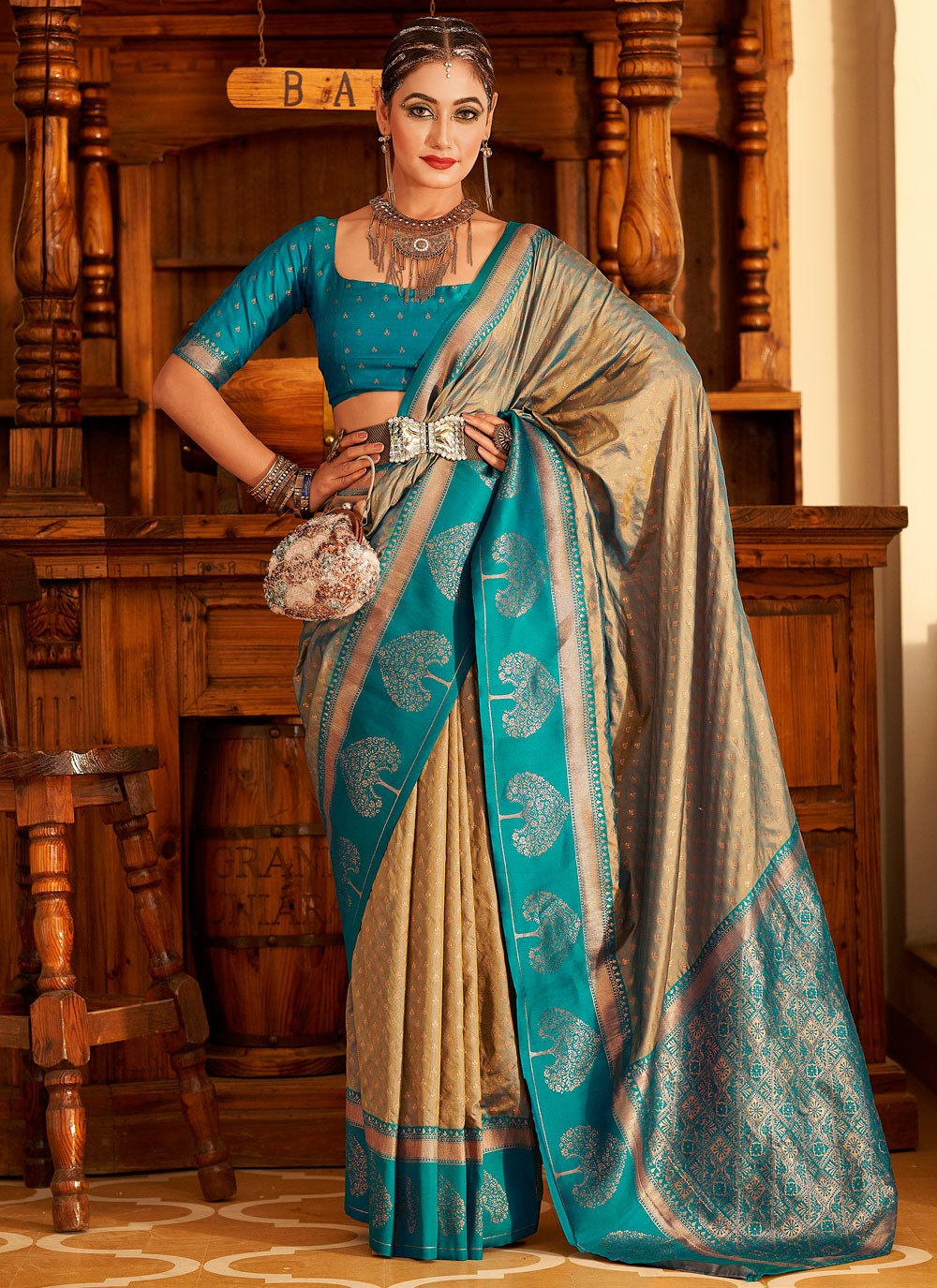 Classic Border Work Banarasi Silk Saree - S9288