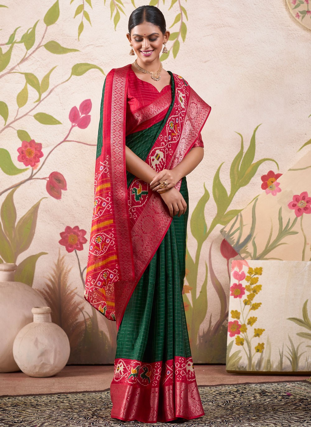 Traditional Border Work Tussar Silk Violet Saree - S10991