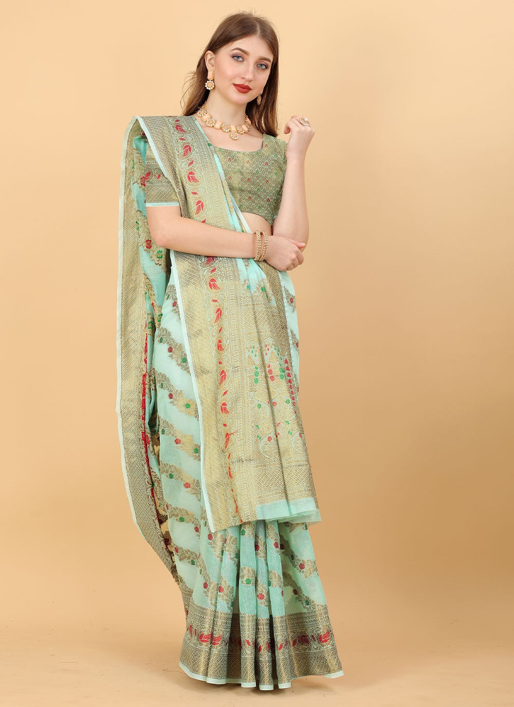 Classic Border Work Cotton Silk Saree - S1491