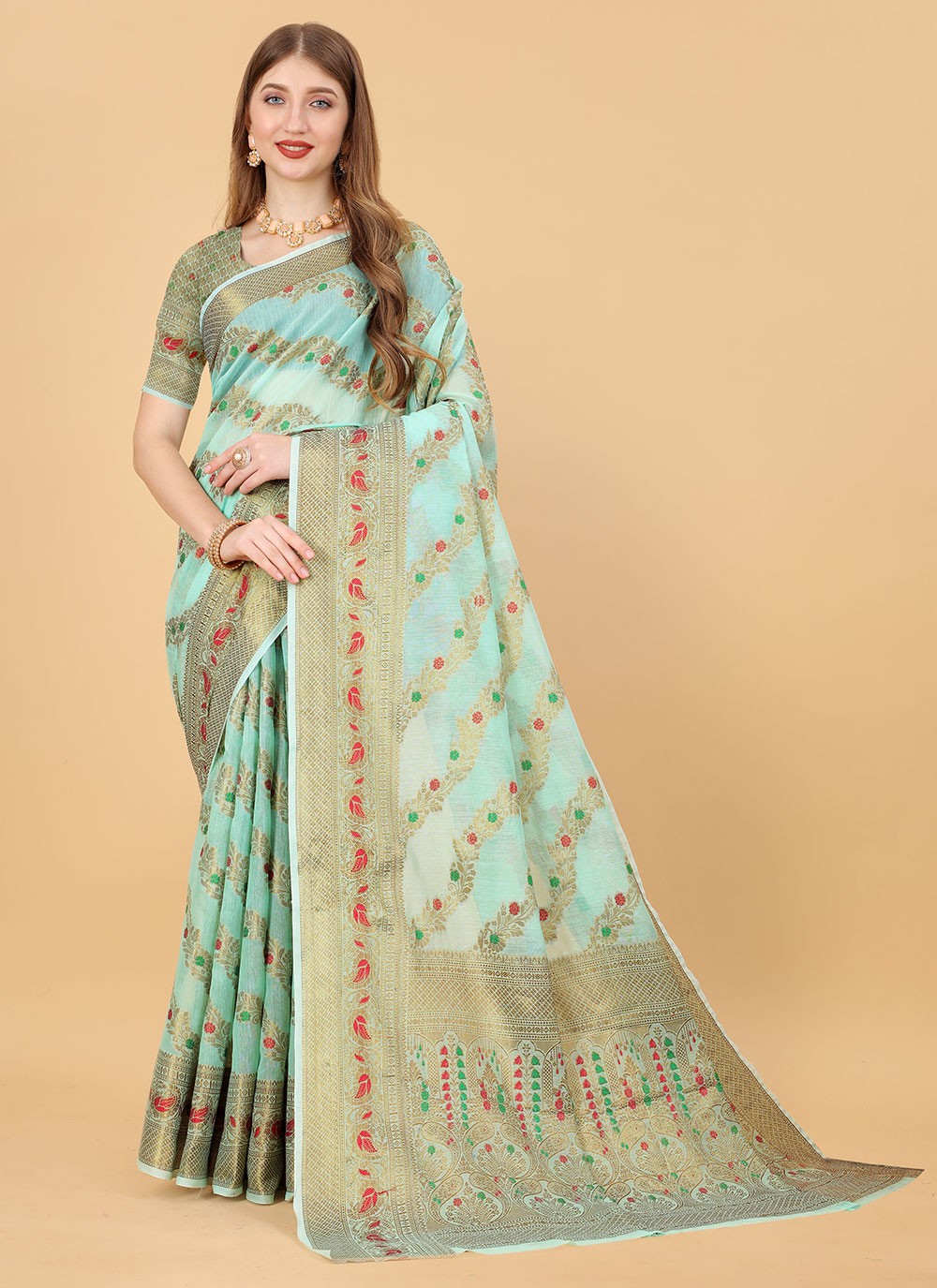 Classic Border Work Cotton Silk Saree - S1491