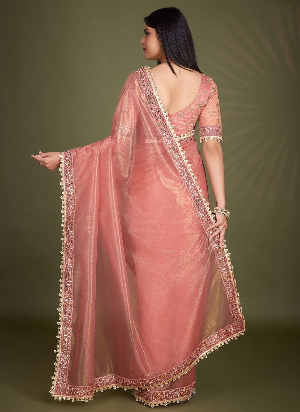 Classic Border Work Silk Saree - S8247