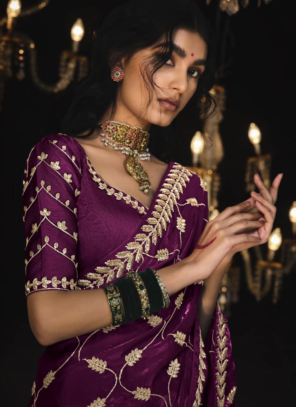 Classic Border Work Silk, Tissue Saree - S6590