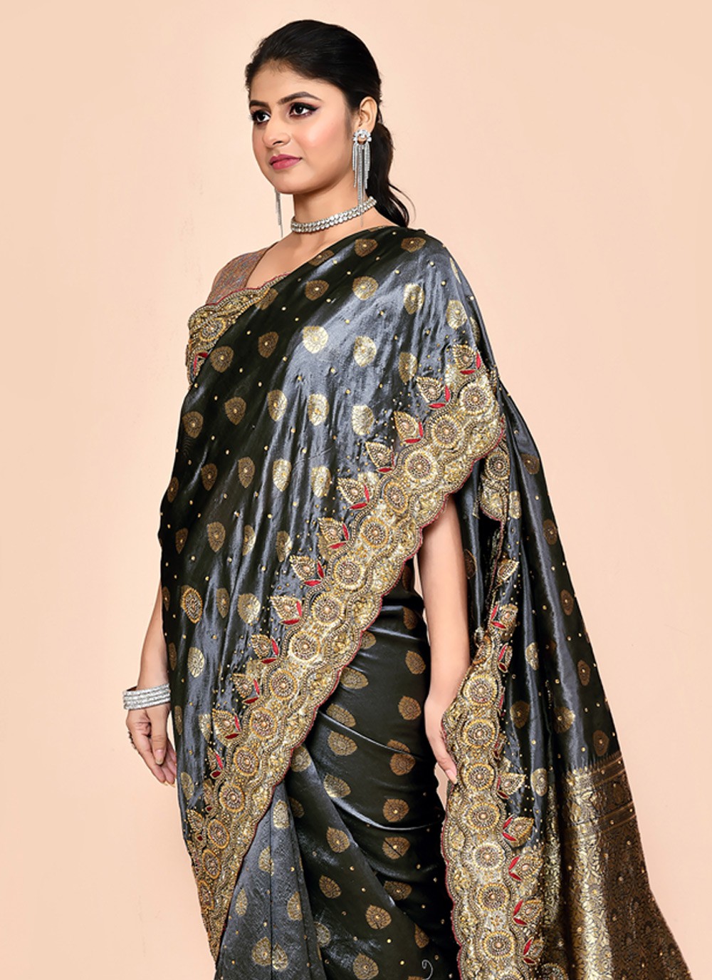 Classic Embroidered Georgette Saree - S3574