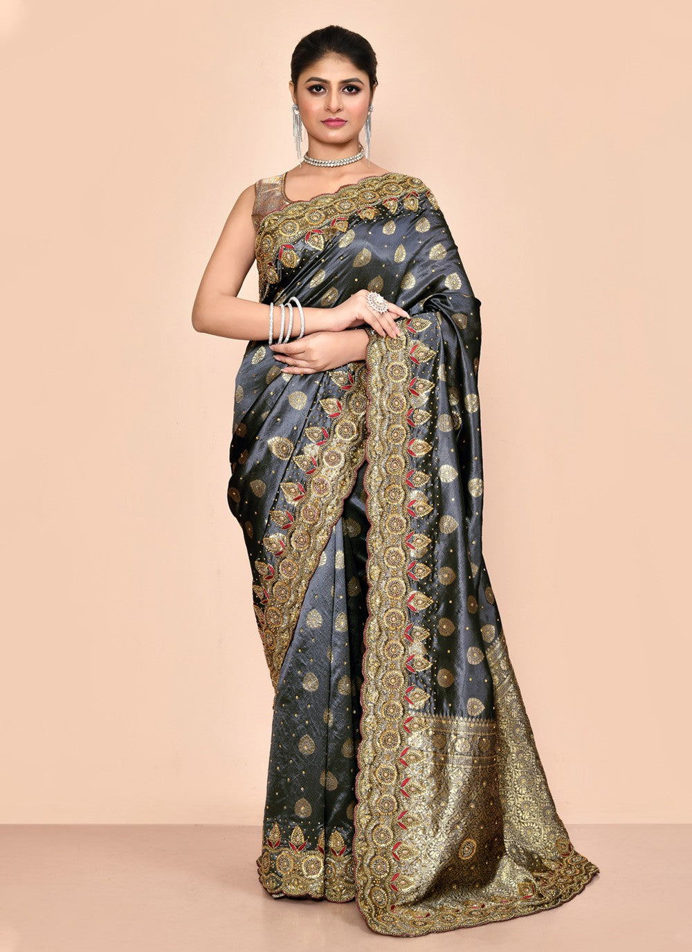 Classic Embroidered Georgette Saree - S3574